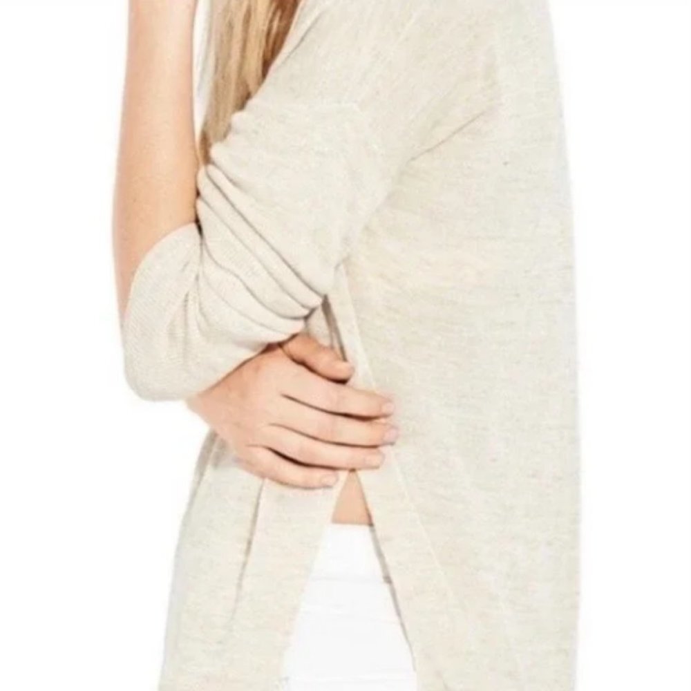 AYR Lightweight Flax Beige V-Neck Knit Pullover Sweater Top Size XS Long Sleeves - Picture 2 of 11